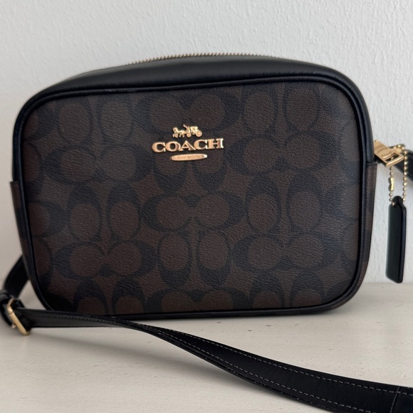 Coach Handbags - Coach Black and Brown Signature Crossbody Bag